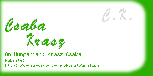 csaba krasz business card